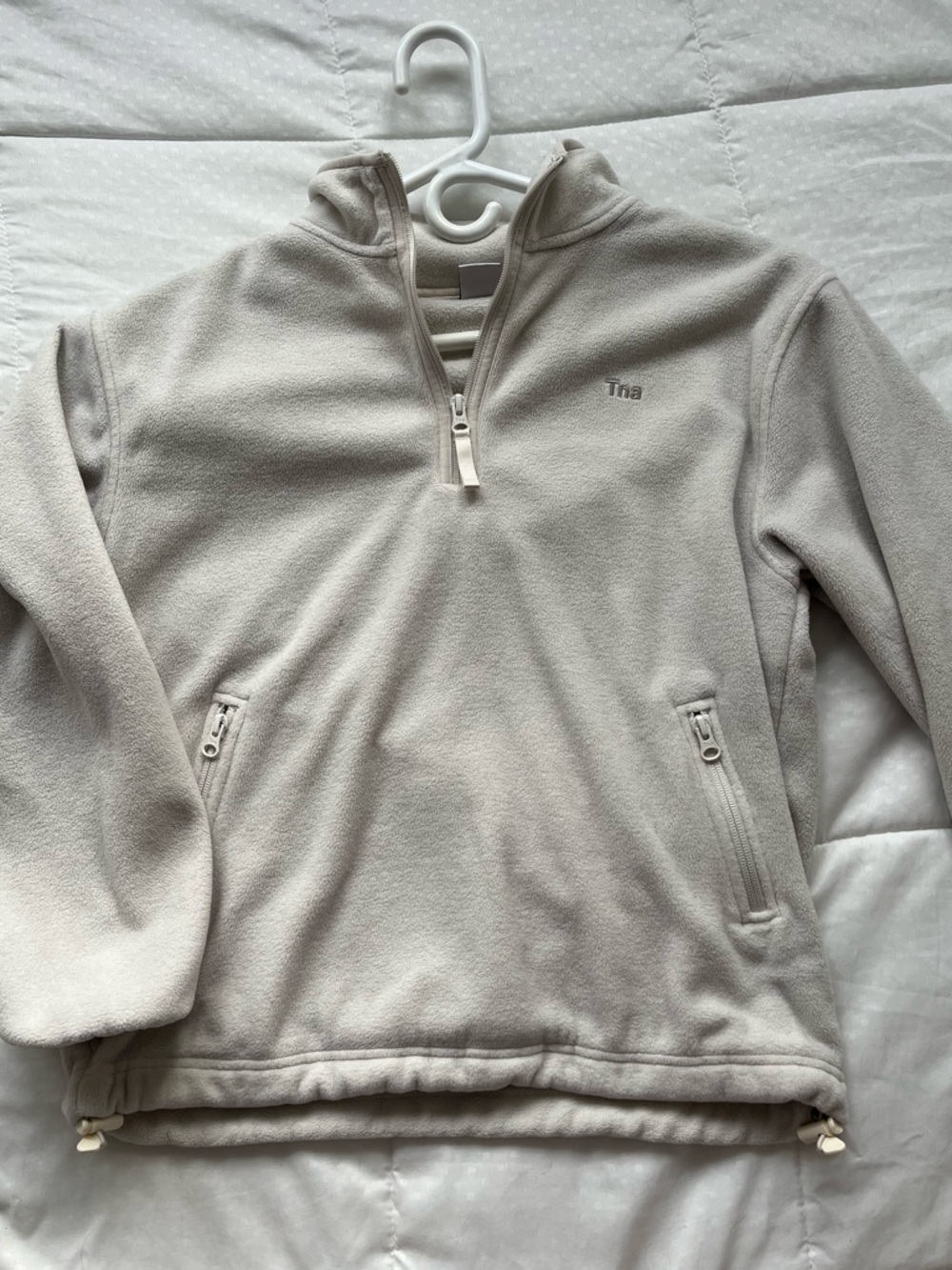 TNA Cream Quarter zip sweater